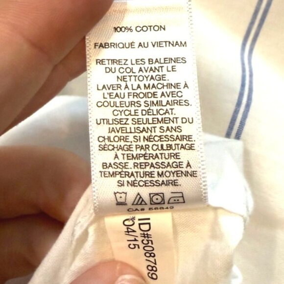 Express Mens Fitted Button-Up Shirt Size XXL Striped Cotton Long Sleeve - Picture 8 of 8